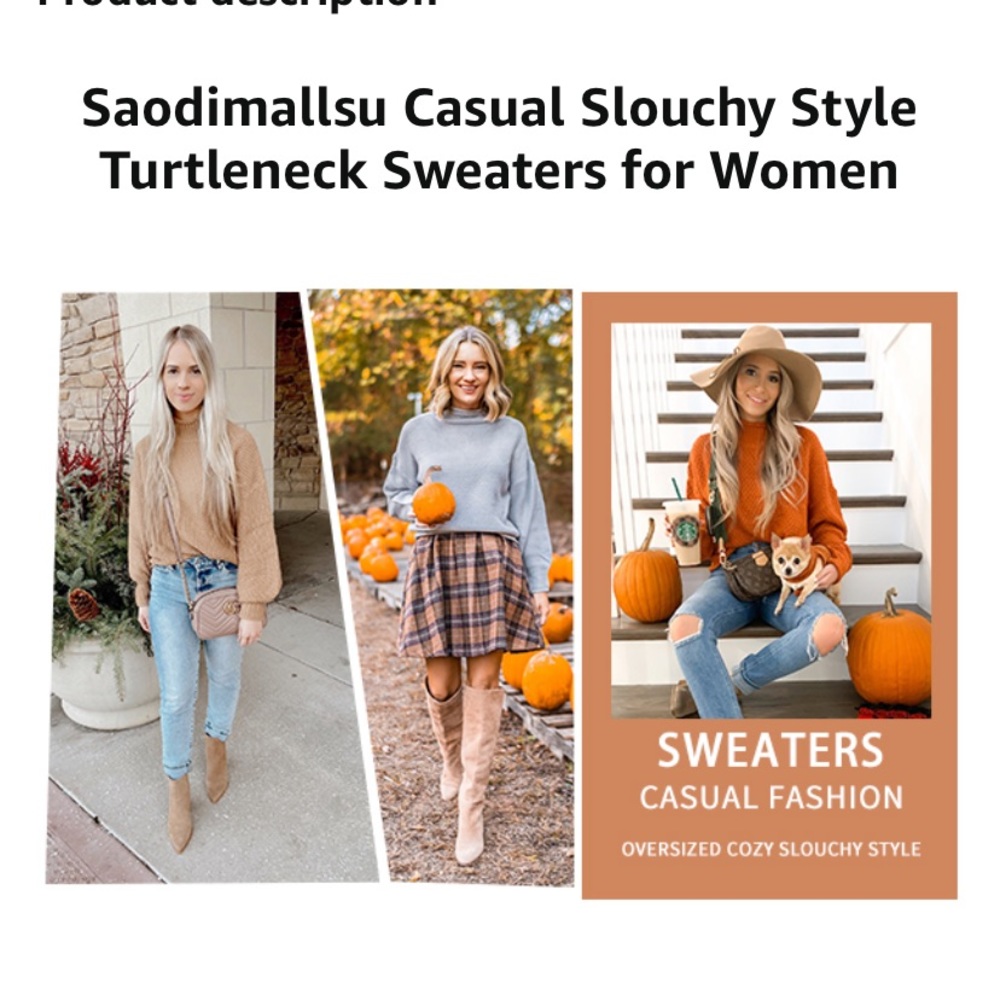 SAODIMALLSU SLOUCHY STYLE TURTLENECK STRIPED SWEATER - Picture 12 of 12